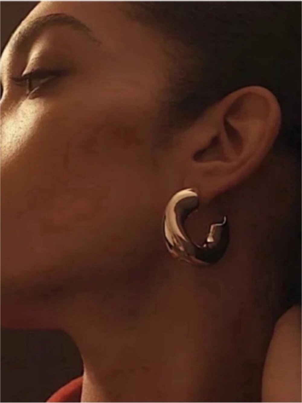 New! Mod Gold Chunky Hoop Earrings (1022) NWOT